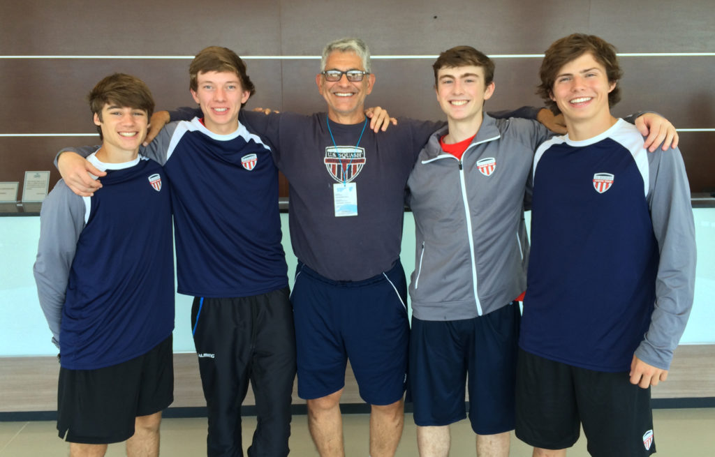 Team USA boys in Argentina L-R: Spencer Lovejoy,  Will Hagen,  Head Coach Paul Assaiante,  Clark Doyle,  Sam Epley. 