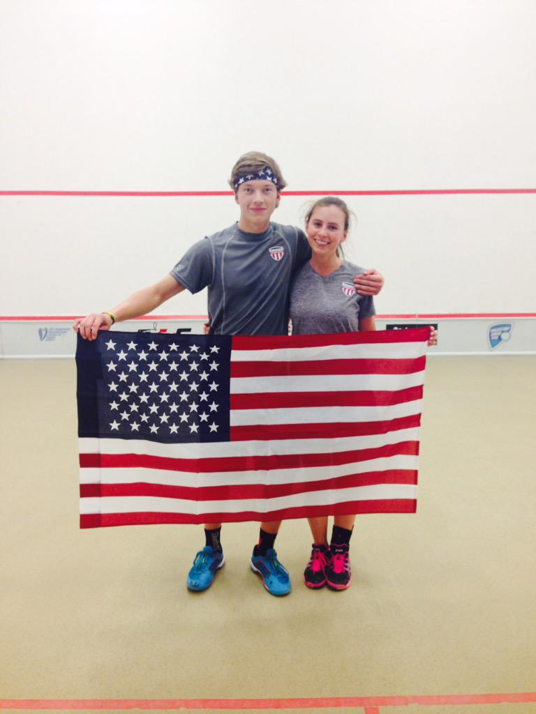 Team USA's mixed doubles gold medalists Wil Hagen (L) and Morgan Steelman. 