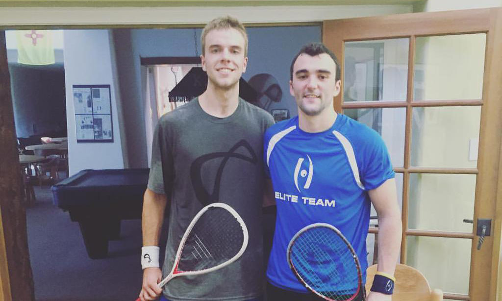 Americans Dylan Cunningham (L) and top seed Chris Hanson (R) training at the Kiva Club. 