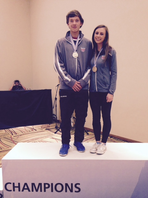 Team USA's Wil Hagen (L) and Morgan Steelman shocked the mixed doubles draw as an unseeded team to win gold medals. 
