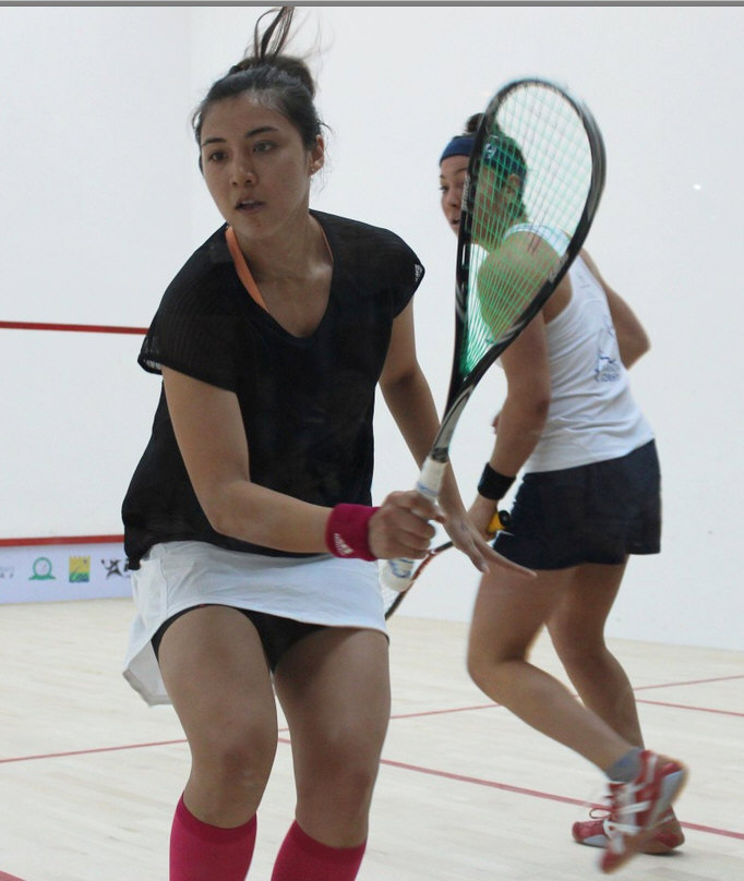 Delia Arnold (L) against Sobhy in Shanghai. (image: China Open)